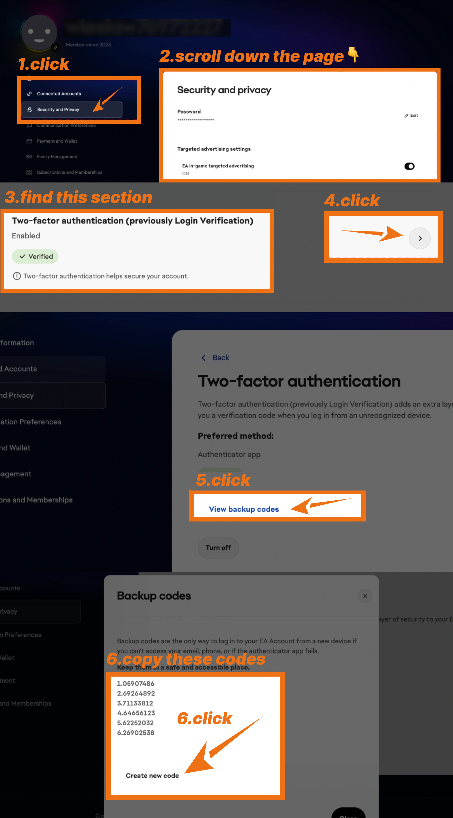 How to get backup codes