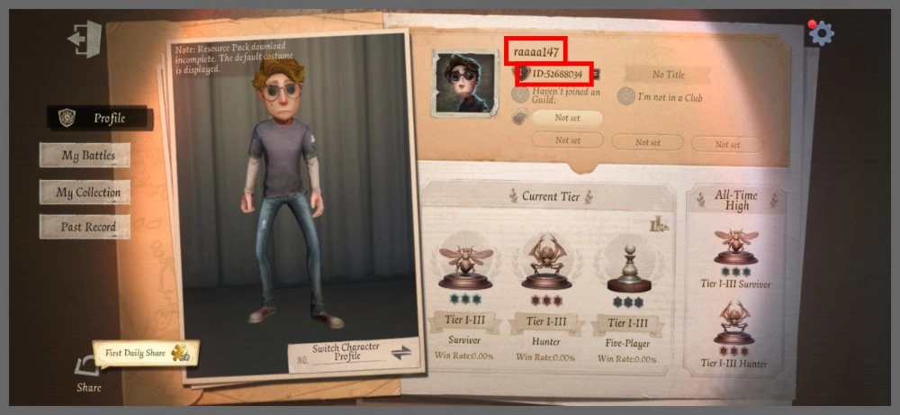 Step to get the Identity V in-game Server, UID, and Character Name 2 Step to get the Identity V in-game Server, UID, and Character Name 2