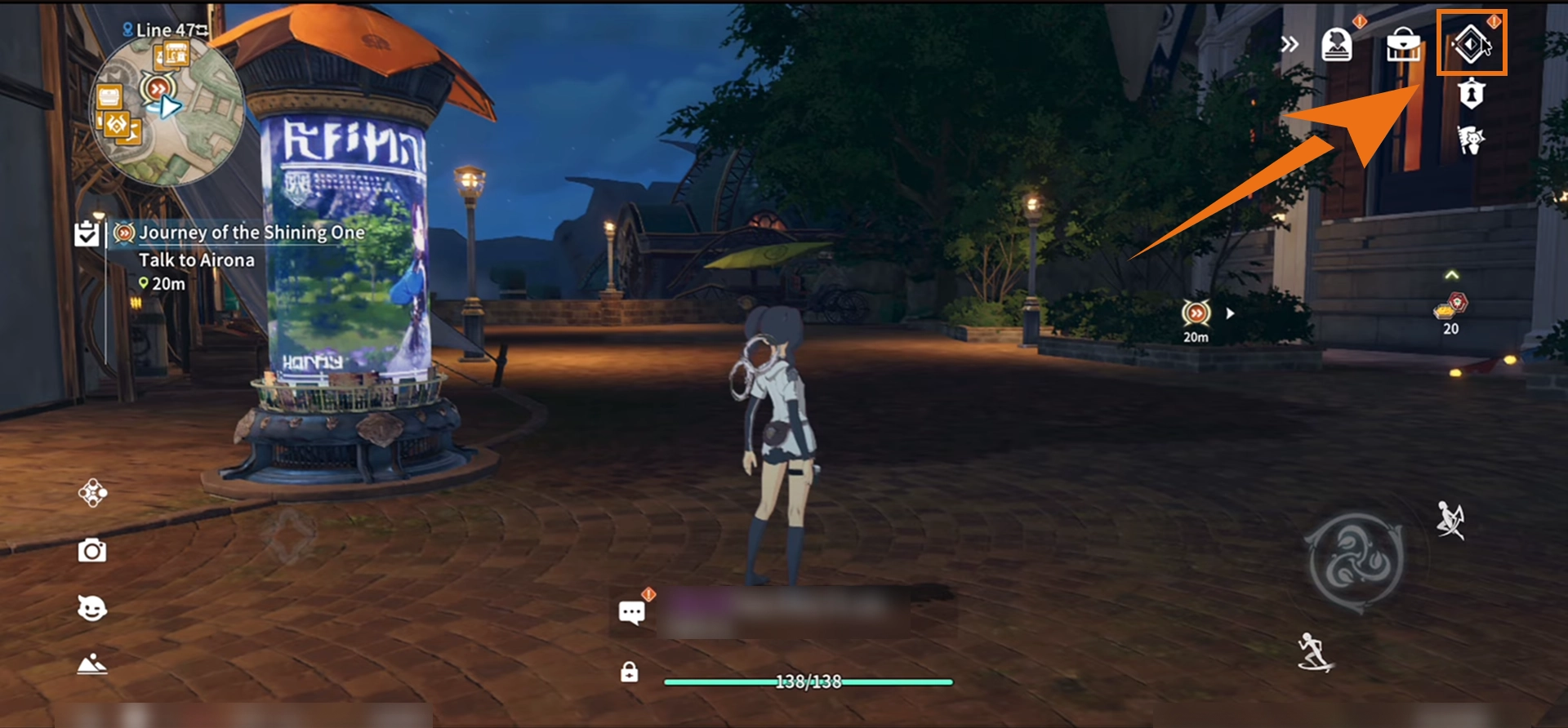 Blue Protocol Star Resonance Main Menu HUD Location