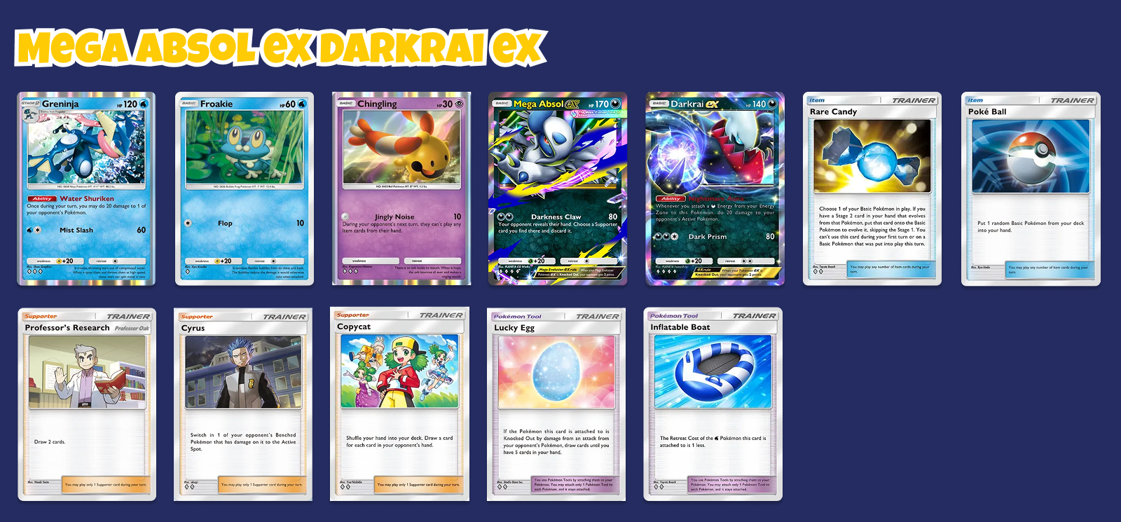 Dark Ping Control deck featuring Mega Absol ex and Darkrai ex