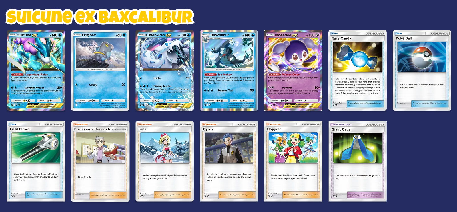 Water Ramp Engine deck featuring Suicune ex and Baxcalibur