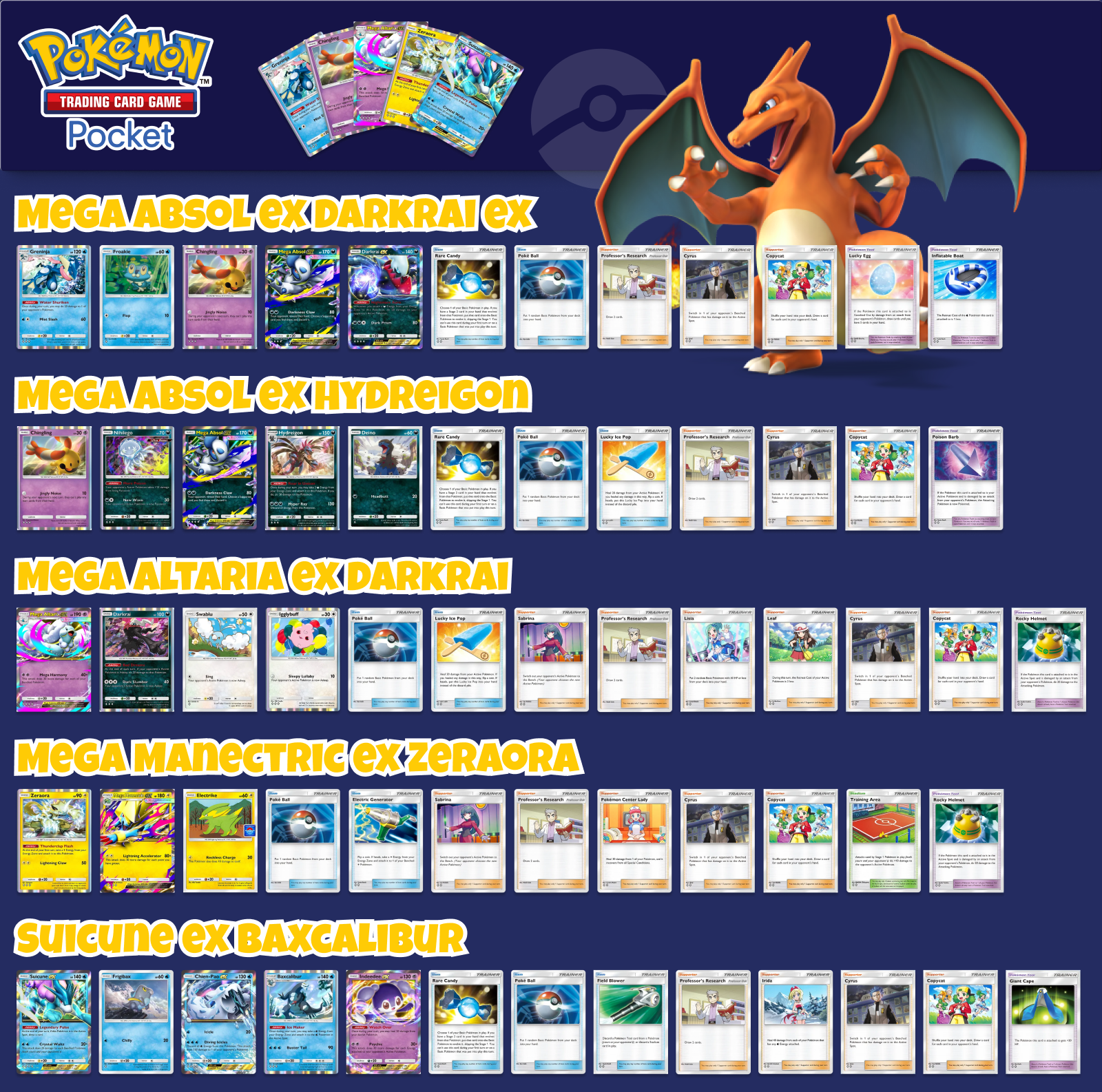 Pok&eacute;mon TCG Pocket top 5 meta decks overview
