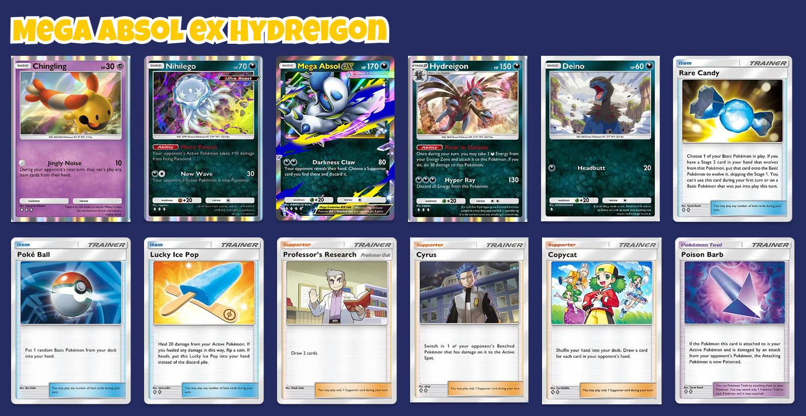 Hand Control OTK deck featuring Mega Absol ex and Hydreigon