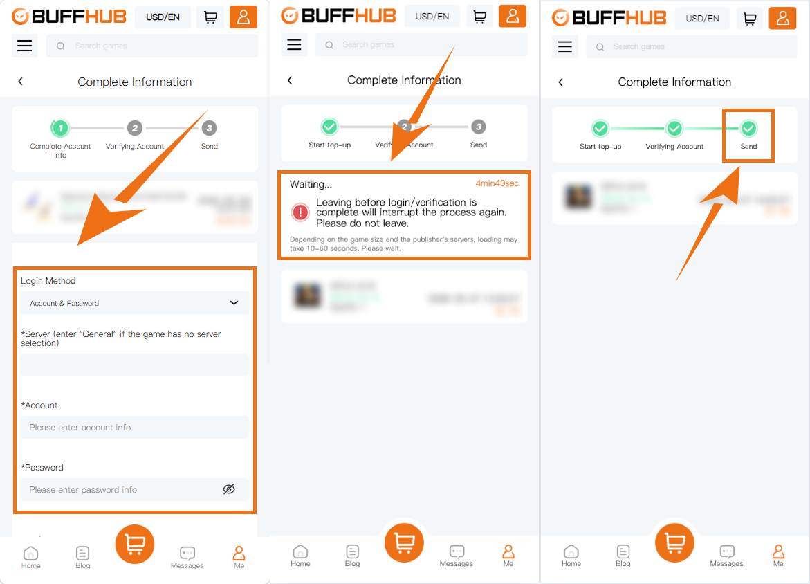 Buffhub technicians are securely processing your top-up in an encrypted environment