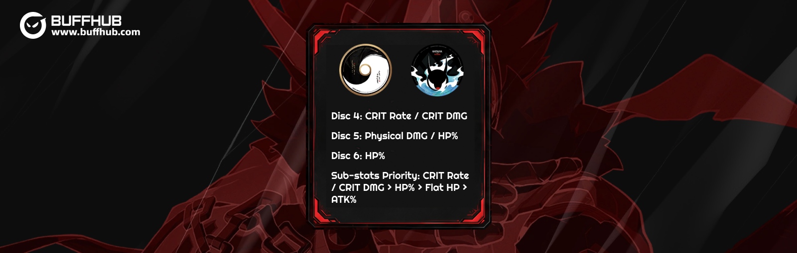 Recommended Drive Discs and optimal stats prioritizing HP and CRIT for Starlight Billy