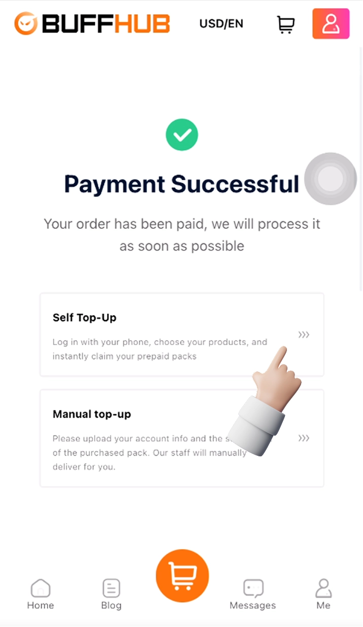 Choose a package and complete payment