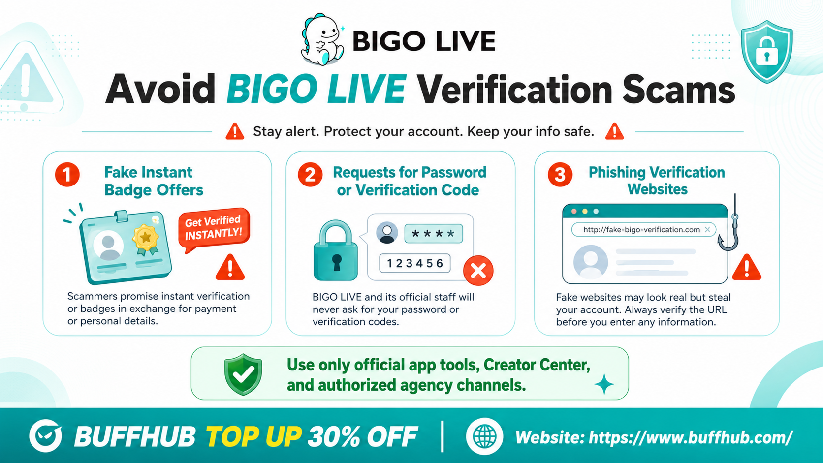Avoid BIGO LIVE verification scams including fake badges and phishing websites
