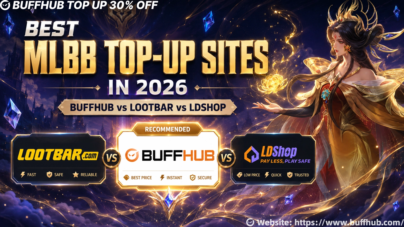 Best MLBB Top-Up Site 2026: BuffHub vs LDShop vs LootBar Price and Safety Comparison