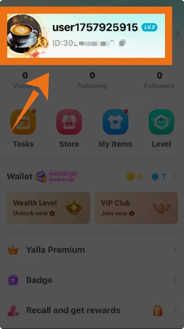 How to find your Yalla ID in the Yalla app