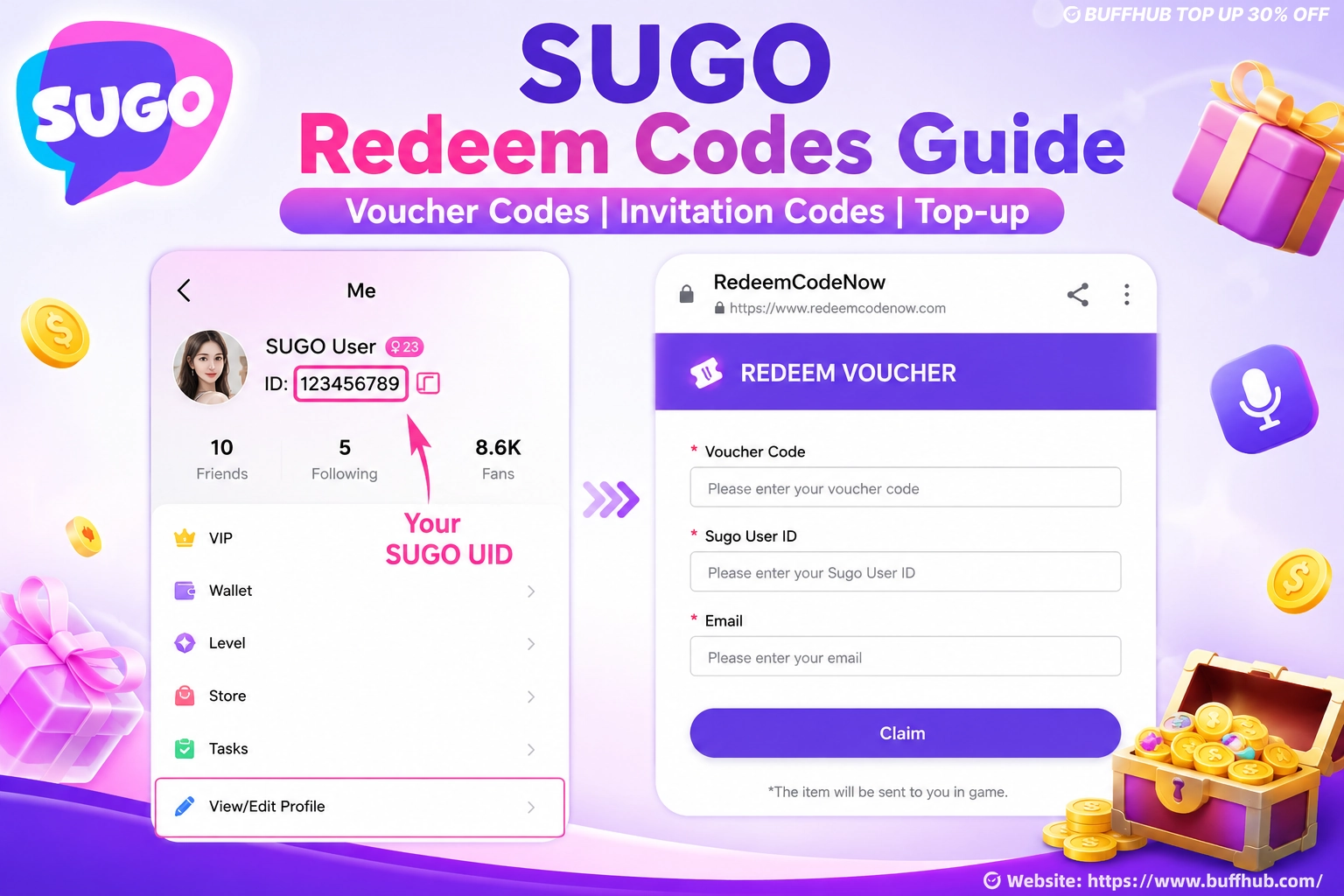 How to find SUGO User ID and enter UID for voucher redemption