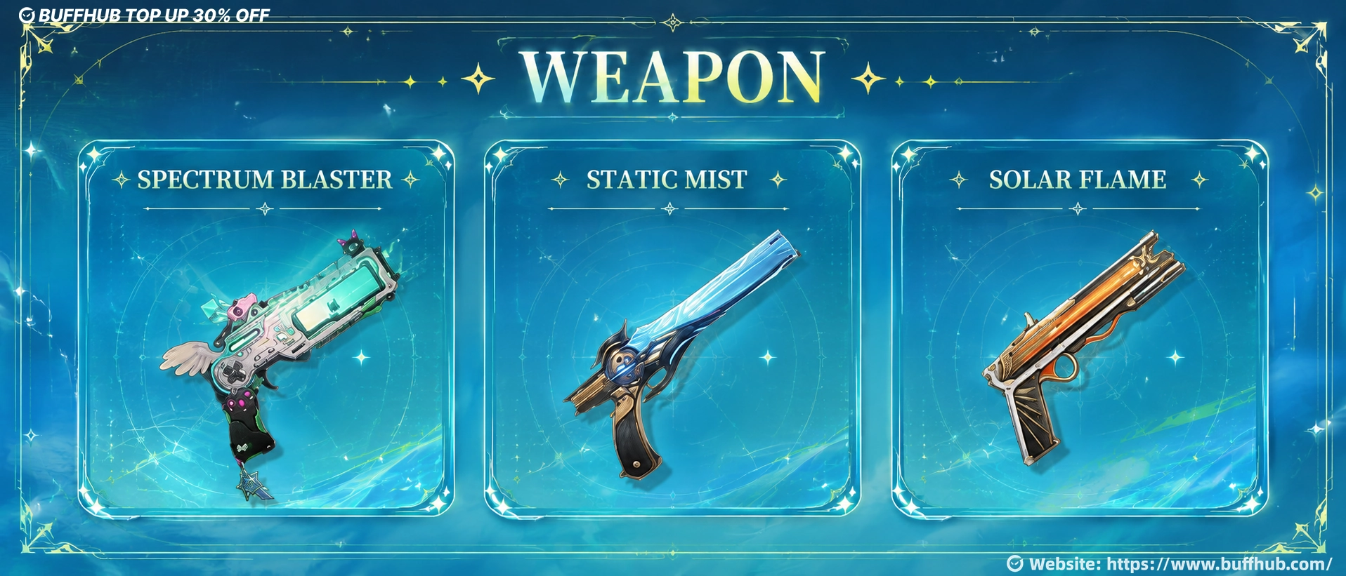 Wuthering Waves Lynae best weapons guide featuring Spectrum Blaster, Static Mist, and Solar Flame as recommended weapon options for Lynae in WuWa 3.0.