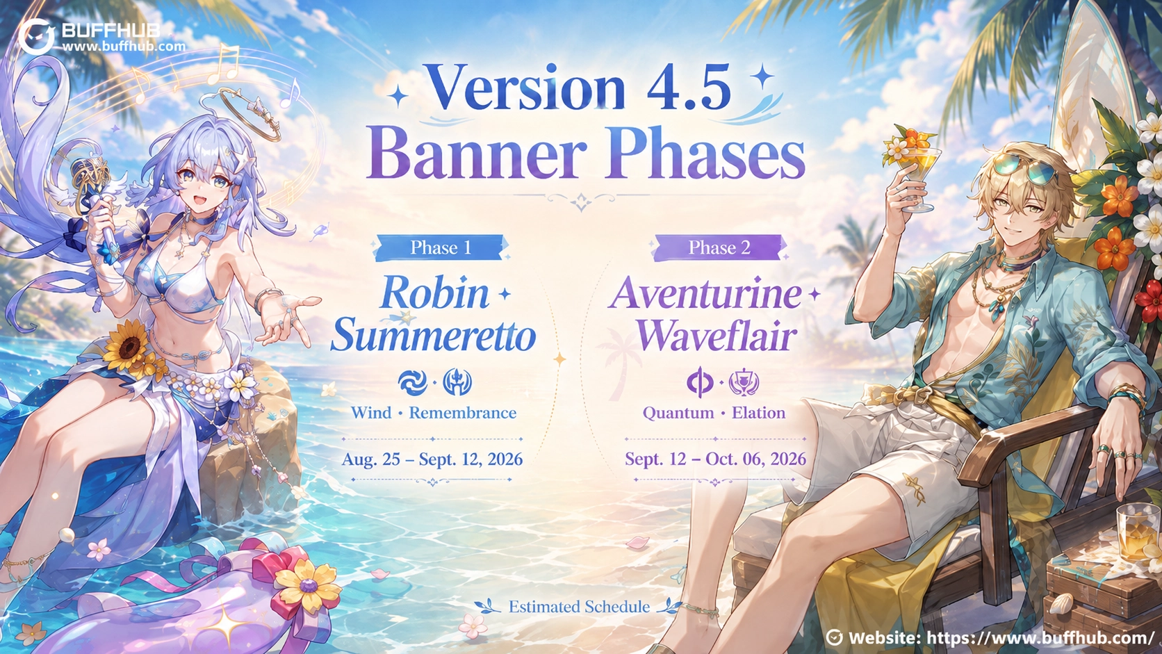 Honkai Star Rail Version 4.5 Banner Schedule Robin Summeretto Aventurine Waveflair