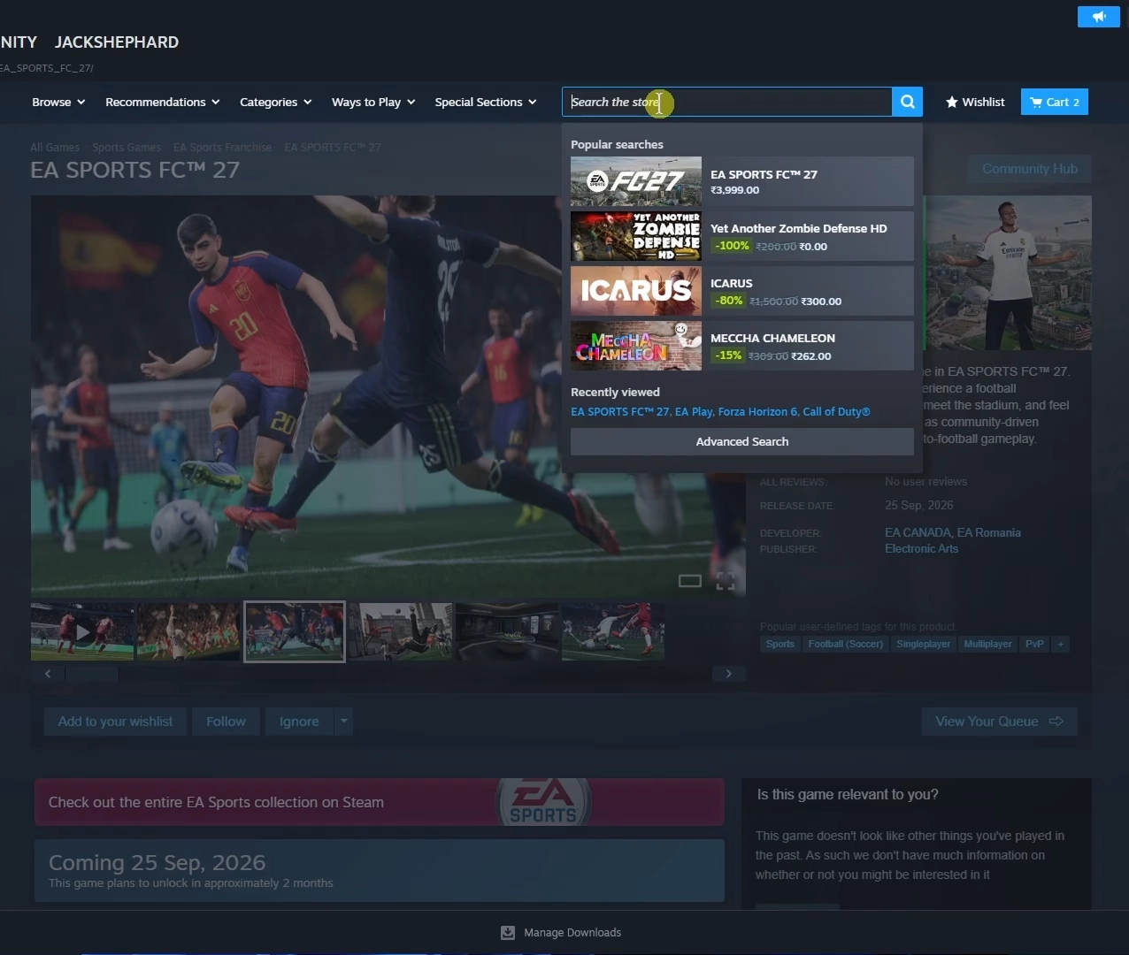 EA SPORTS FC 27 download on Steam for PC