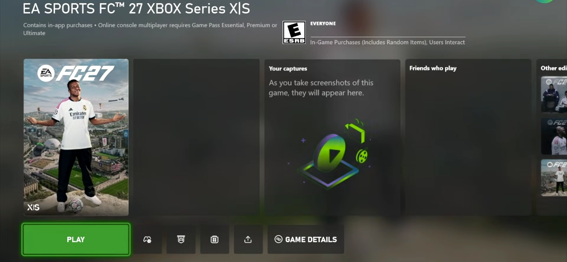 EA SPORTS FC 27 download on Xbox Series X|S and Xbox One