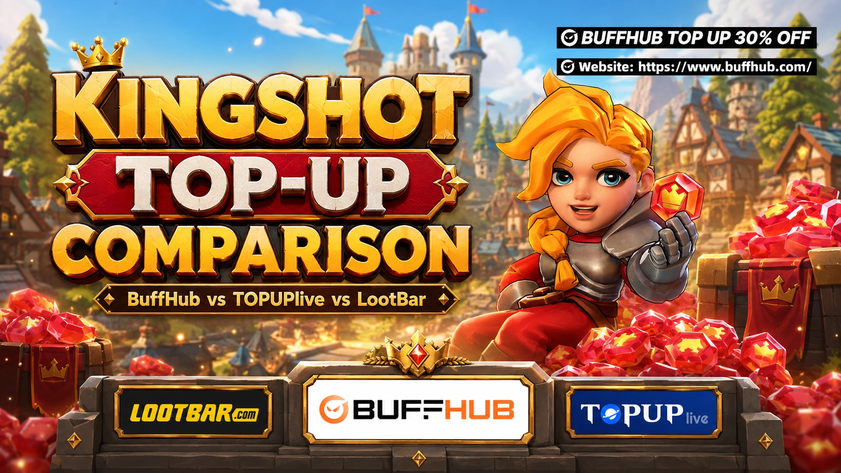 Best Kingshot Top-Up Site 2026: BuffHub vs LootBar vs TOPUPlive
