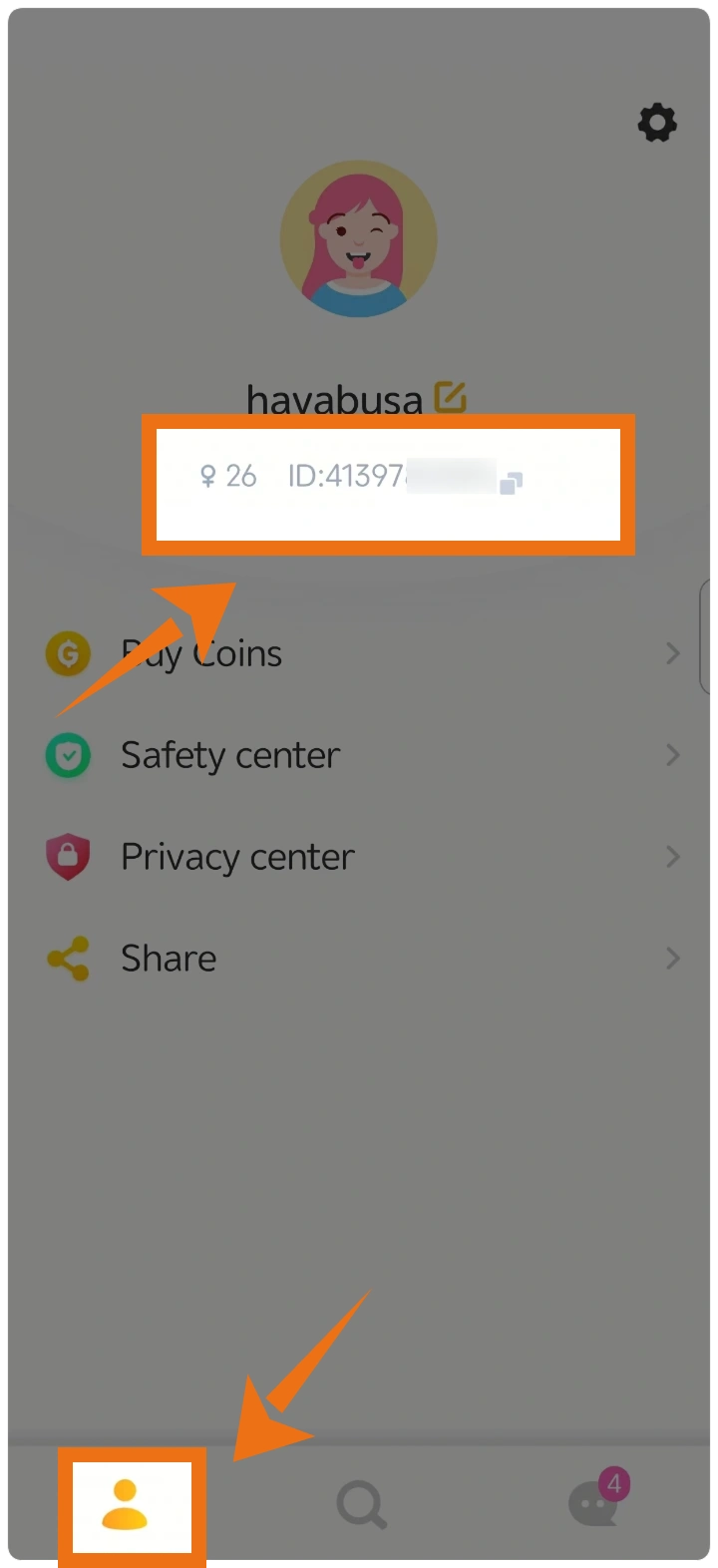 LivU profile page showing where to find your UID