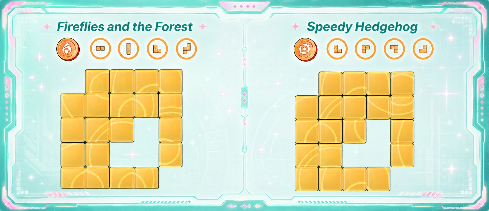 Linko Cartridge and Console layout in Neverness to Everness 1.3, featuring Fireflies and the Forest and Speedy Hedgehog build options.