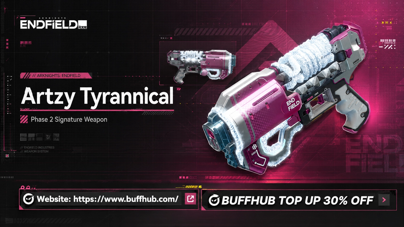 Artzy Tyrannical 6-star weapon featured in Arknights Endfield Phase 2 Tag Artist Issue