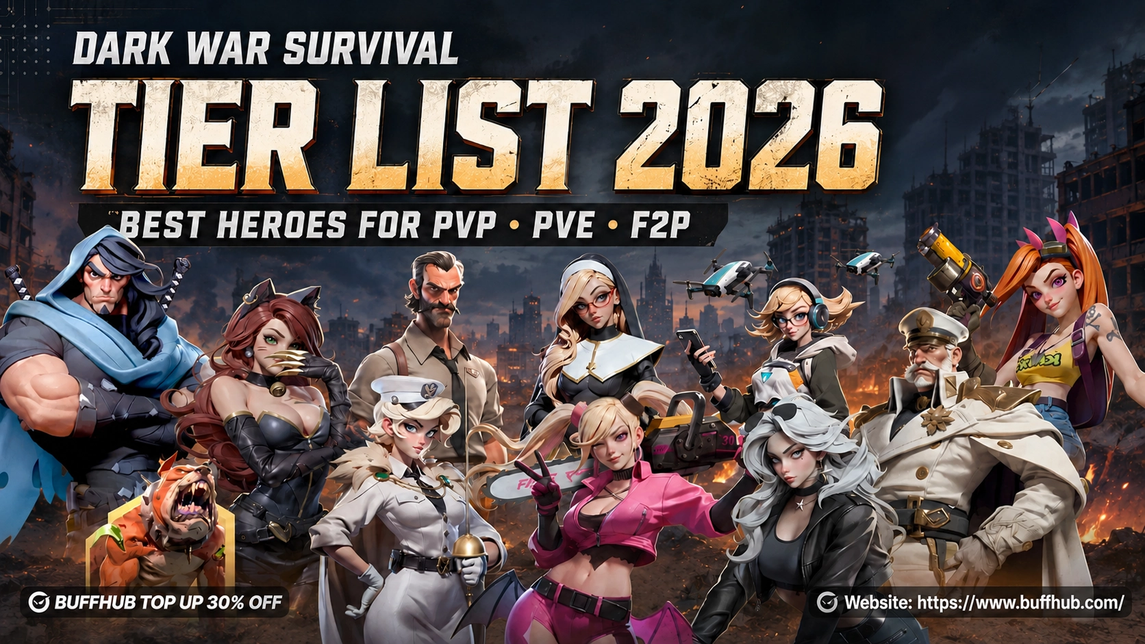 Dark War Survival Tier List 2026: Best Heroes Ranked for PvP, PvE & F2P