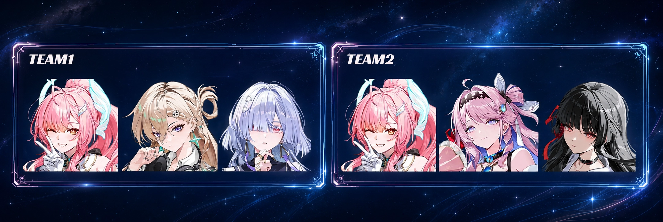 Aemeath team comps showing two recommended lineups focused on single-target burst and AoE damage synergy.