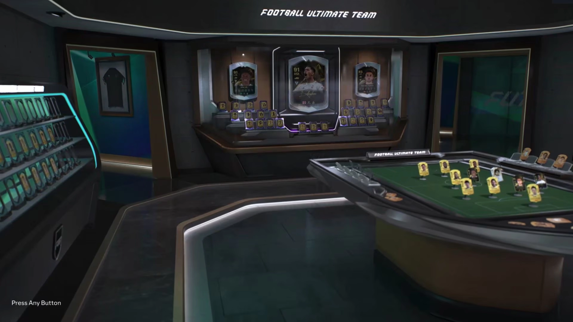 EA SPORTS FC 27 FUT Gallery screen showing a Football Ultimate Team card collection display