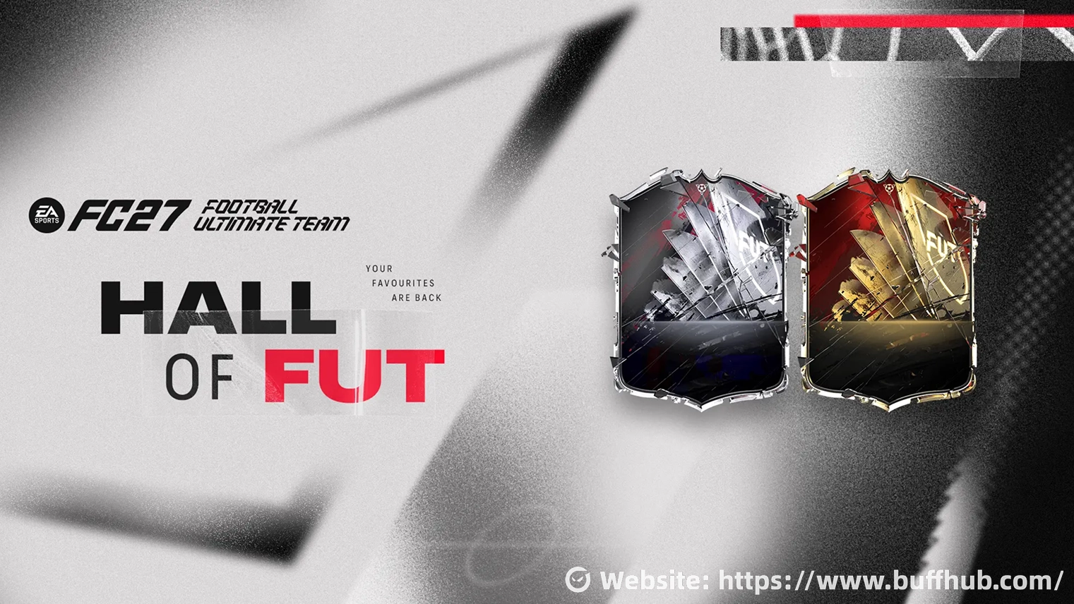 EA FC 27 Hall of FUT Ultimate Team card design with standard and premium Hall of FUT special items