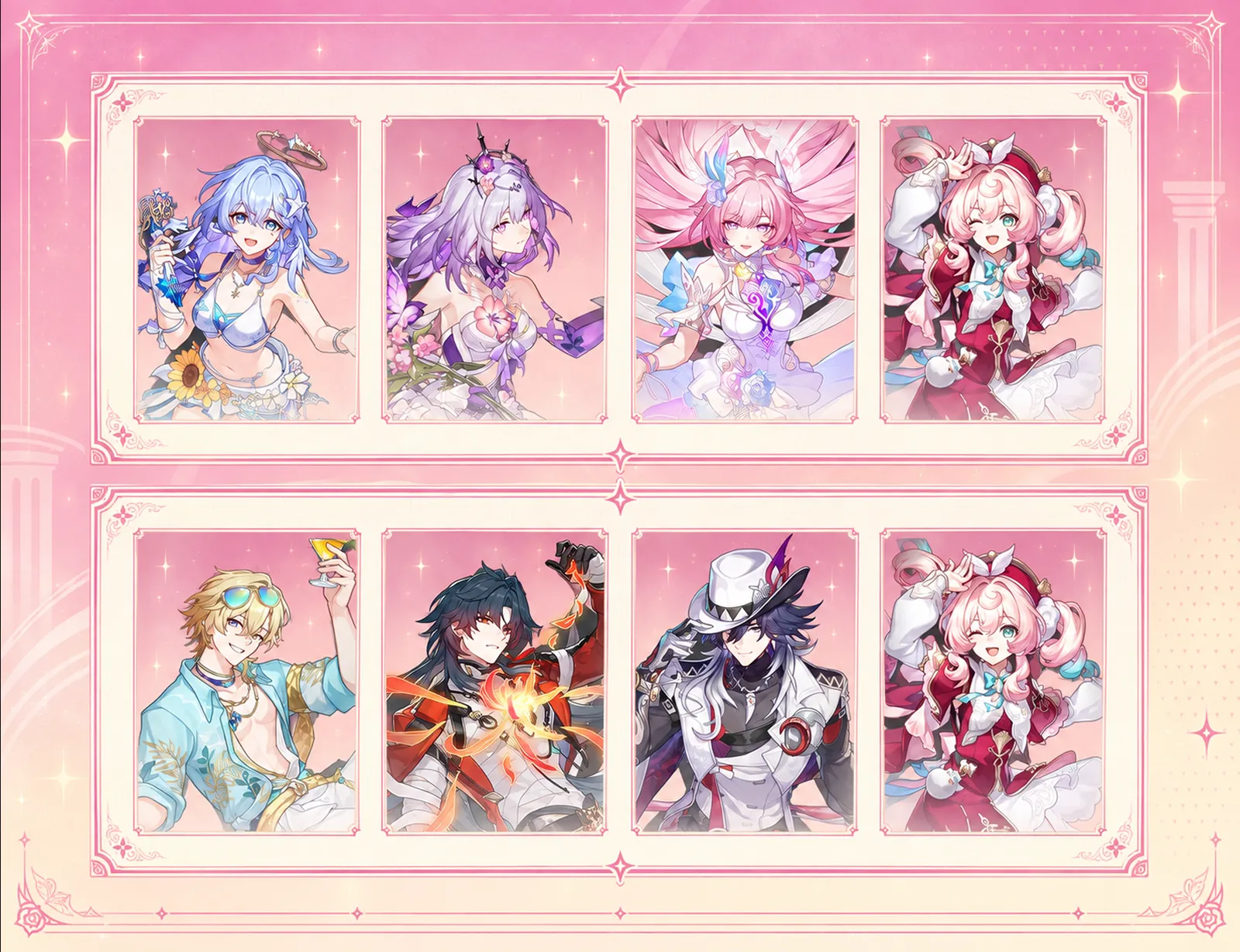 Hyacine team with Robin Summeretto, Castorice, and Cyrene in Honkai Star Rail