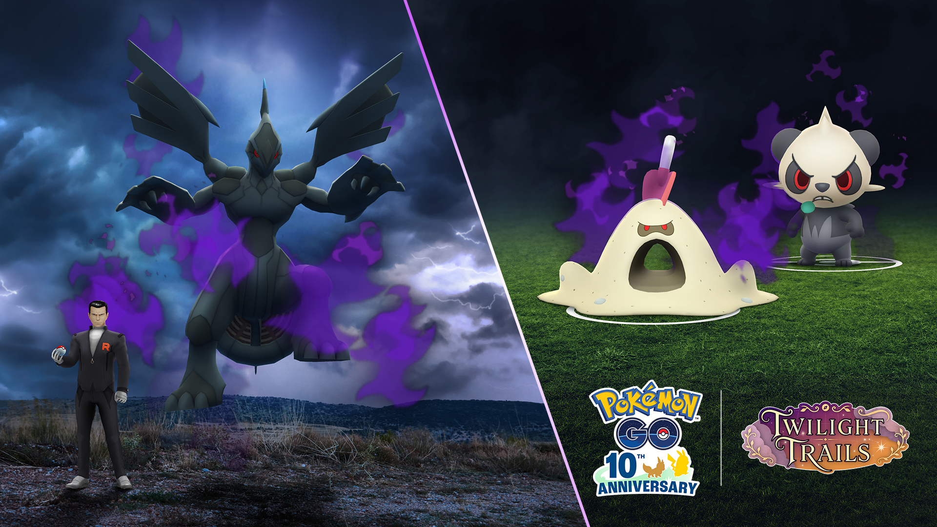 Giovanni with Shadow Zekrom, Shadow Sandygast, and Shadow Pancham in Pokémon GO