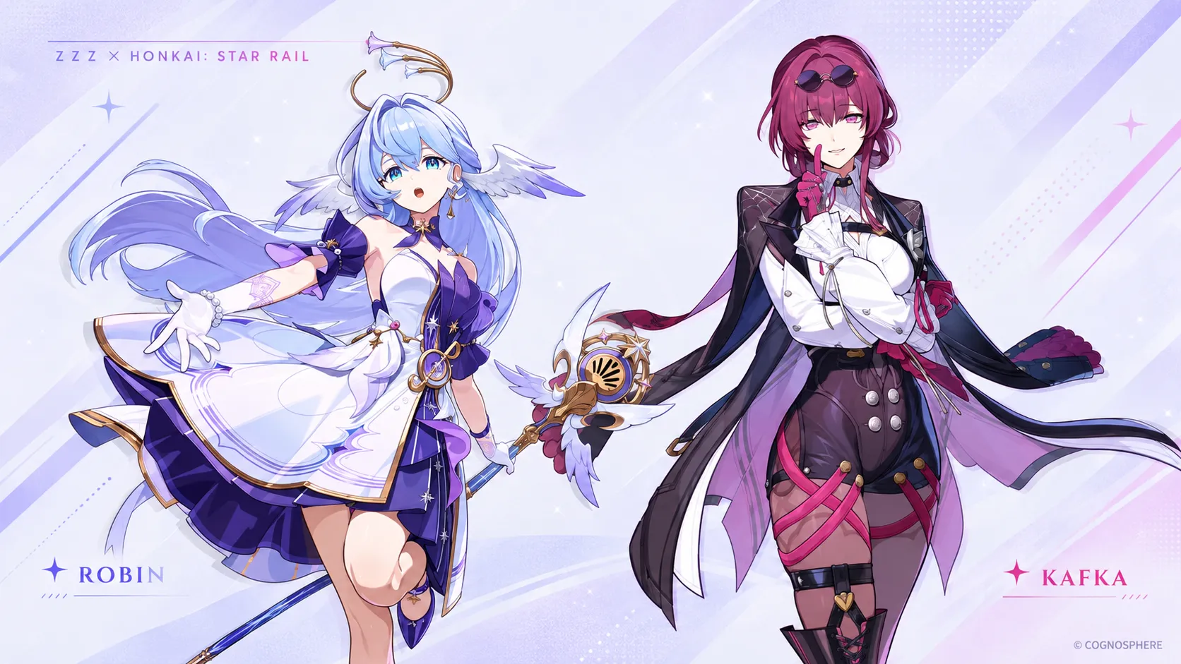 Robin and Kafka in Zenless Zone Zero collaboration character artwork.